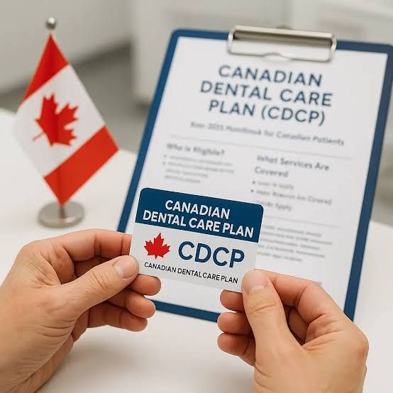 Canadian Dental Care Plan card on a clipboard