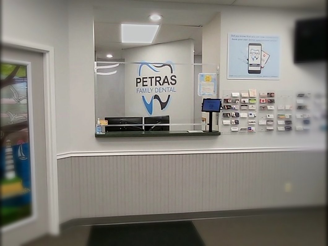 The Petras Family Dental reception desk